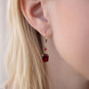 Ruby Vintage Crystal Leverback Earrings