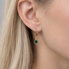 Emerald Green Teardrop Leverback Earrings