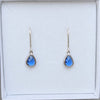 Sapphire Blue Silver Teardrop Leverback Earrings