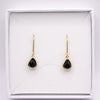 Black Teardrop Leverback Earrings
