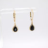 Black Teardrop Leverback Earrings