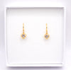 Gold Plated Clear Cubic Zirconia Heart Drop Earrings
