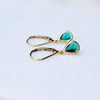 Emerald Green Teardrop Leverback Earrings
