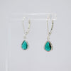 Emerald Green Teardrop Leverback Earrings