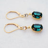 Oval Emerald Crystal Long Drop Earrings
