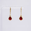 Garnet Red Teardrop Earrings