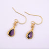 Amethyst Purple Long Teardrop Hook Earrings