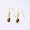 Amethyst Purple Long Teardrop Hook Earrings