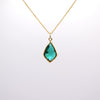 Green Deco Droplet Pendant Necklace