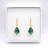 Green Deco Droplet Leverback Earrings