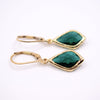Green Deco Droplet Leverback Earrings