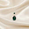 Emerald Green and Silver Crystal Pendant Necklace
