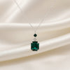 Emerald Green and Silver Crystal Pendant Necklace