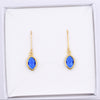 Sapphire Blue Marquise Leverback Earrings