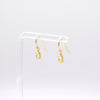 Gold Plated Clear Cubic Zirconia Rectangle Drop Earrings