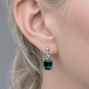 Emerald Green Crystal Clip on Earrings