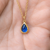 Sapphire Blue Teardrop Pendant Necklace