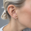 Gold Plated Clear Cubic Zirconia Heart Hoop Earrings