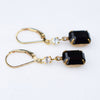 Black And Clear Crystal Leverback Earrings