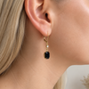 Black And Clear Crystal Leverback Earrings