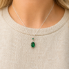 Emerald Green and Silver Crystal Pendant Necklace