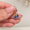Sapphire Blue Teardrop Leverback Earrings
