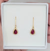 Garnet Red Teardrop Earrings