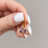 Amethyst Purple Teardrop Leverback Earrings