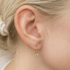 Gold Plated Clear Cubic Zirconia Heart Drop Earrings