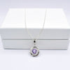 Amethyst And Sterling Silver Open Circular Necklace