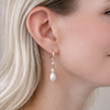 Rose Gold Long Teardrop Pearl Earrings