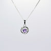 Amethyst And Sterling Silver Open Circular Necklace