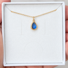 Sapphire Blue Teardrop Pendant Necklace