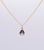 Amethyst Purple Teardrop Pendant Necklace