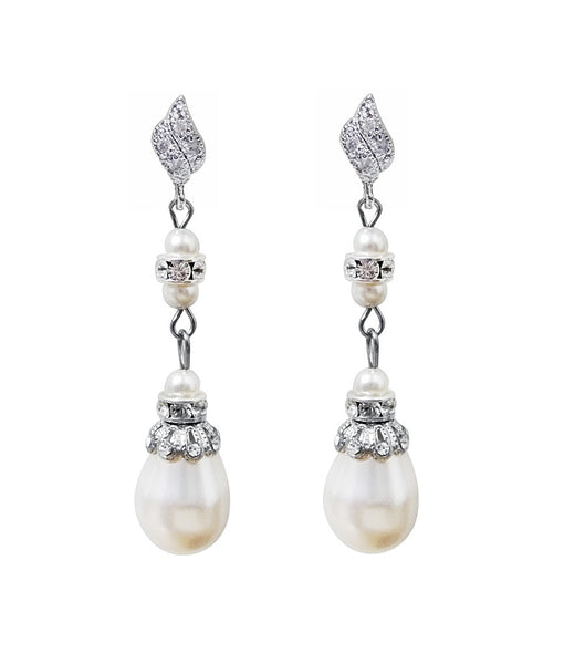 Antique Inspired Long Pearl Drop Earrings, earrings - Katherine Swaine