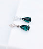 Emerald Green Rhinestone Drop Earrings, earrings - Katherine Swaine