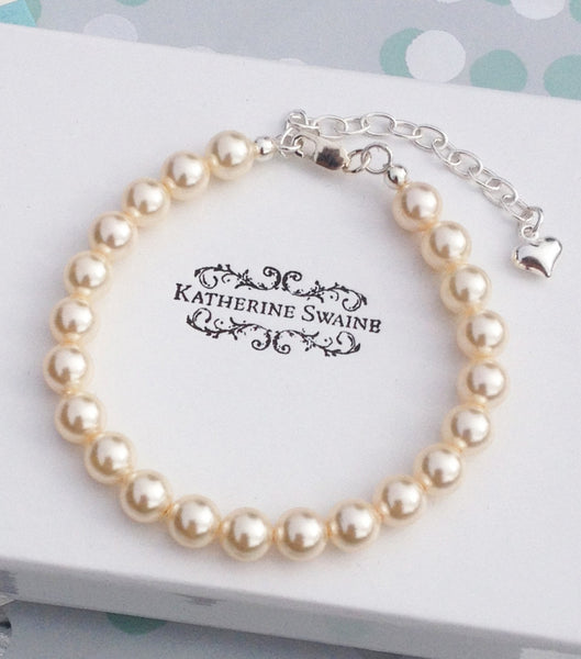 Girls Single String Pearl Bracelet, bracelet - Katherine Swaine