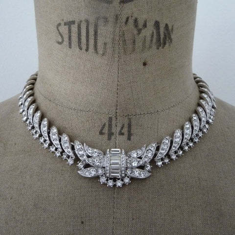 Ornate Vintage Rhinestone Necklace *SOLD*, Necklace - Katherine Swaine