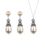 Rhinestone Embellished Pearl Earring and Necklace Set, Jewellery Sets - Katherine Swaine