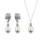 Rhinestone And Teardrop Pearl Earring and Necklace Set, Jewellery Sets - Katherine Swaine