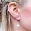 Rhinestone And Pearl Leverback Earrings, earrings - Katherine Swaine