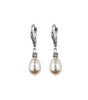 Rhinestone And Pearl Leverback Earrings, earrings - Katherine Swaine