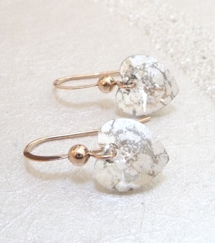 Rose Gold Crystal Heart Earrings, earrings - Katherine Swaine