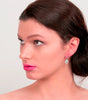 Round Pave Cubic Zirconia Drop Earrings, earrings - Katherine Swaine