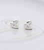 Silver Heart Cubic Zirconia Stud Earrings, earrings - Katherine Swaine
