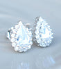 Teardrop Cubic Zirconia Stud Earrings, earrings - Katherine Swaine
