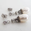 Rhinestone Embellished Pearl Drop Earrings, earrings - Katherine Swaine
