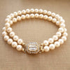 Gold Vintage Inspired Two String Pearl Bracelet, bracelet - Katherine Swaine