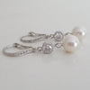 Crystal And Pearl Leverback Earrings, earrings - Katherine Swaine