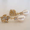 Rhinestone And Teardrop Pearl Earrings, earrings - Katherine Swaine